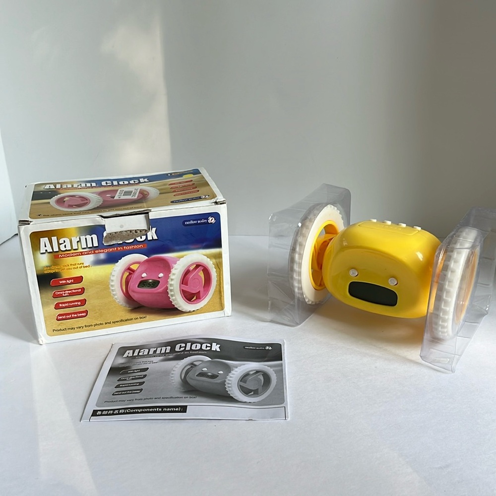 EXCELLENT QUALITY Yellow Runaway Alarm Clock
